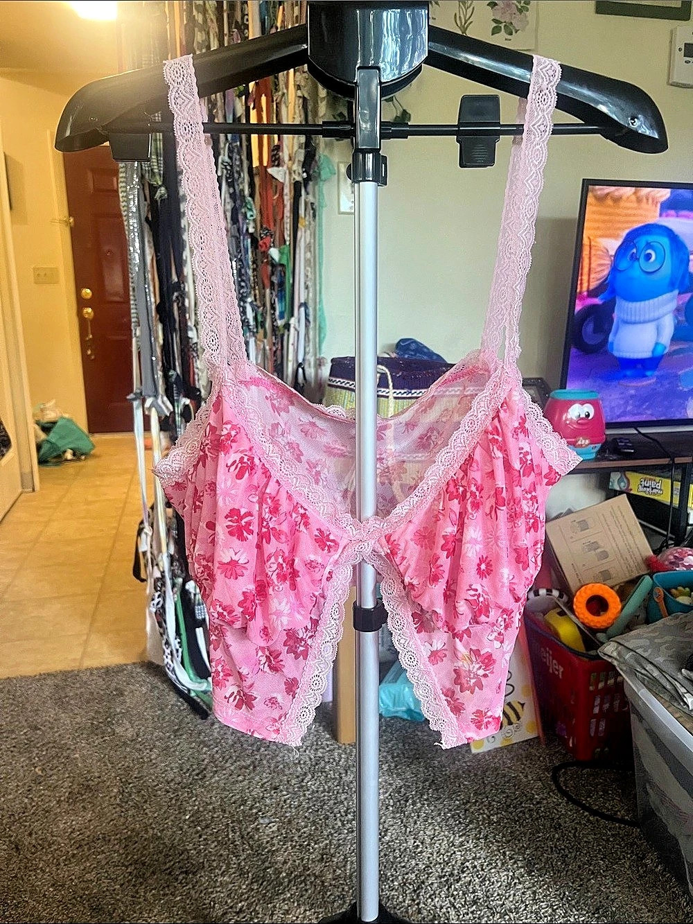 SHEIN SXY Floral Lace Camisole Pink Size 3XL Like New